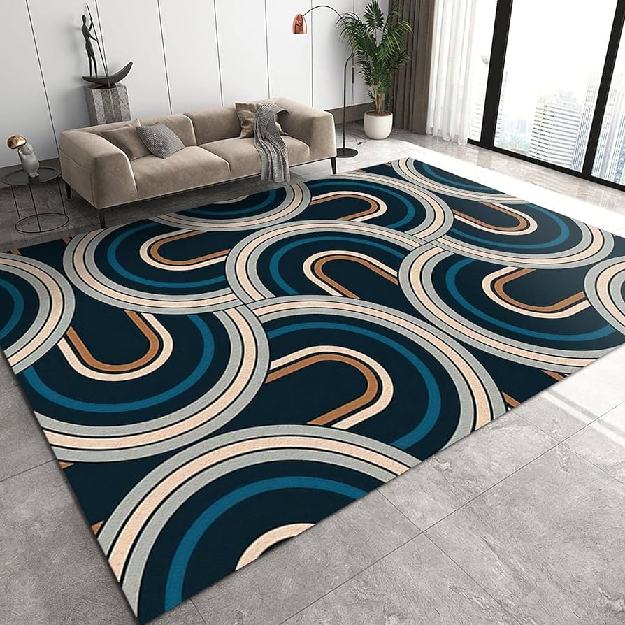 Alfombra de salón geométrica