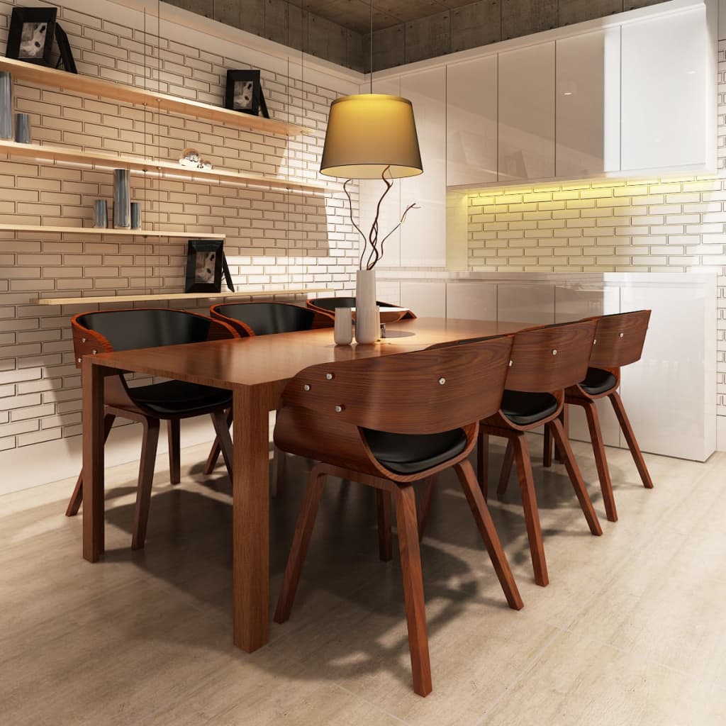 Conjunto de 6 sillas de comedor piel